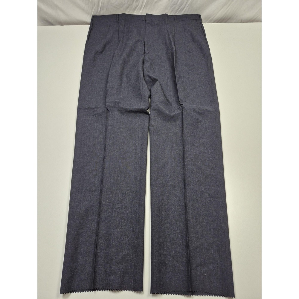 Racquet Club Suit Pants Mens 48x35 Gray 100% Worsted Wool Flat Front Unhemmed